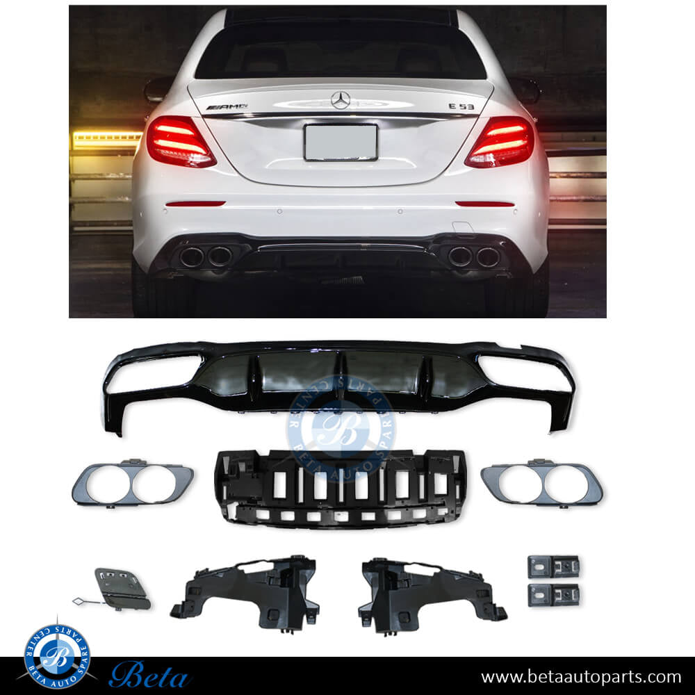 Rear Diffuser AMG E53 for Normal AMG Black Color for Mercedes E-Class W213 2017-2020 models, Part Number 2138857002 Rear Diffuser AMG E53 for Normal AMG Black Color for Mercedes E-Class W213 2017-2020 models, Part Number 2138857002